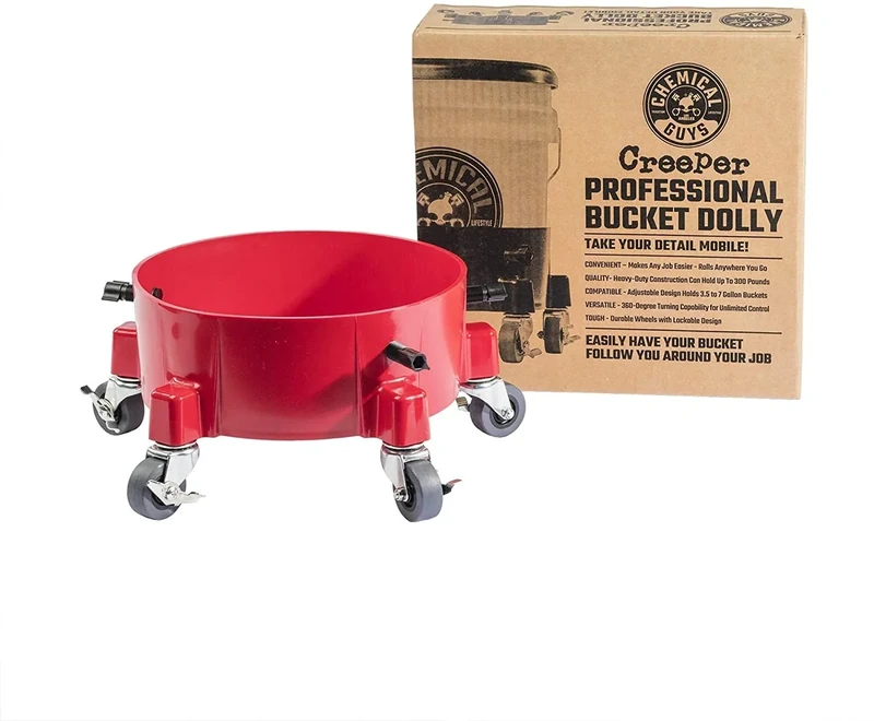 Chemical Guys ACC_100.1 Professional Plastic Bucket Dolly, 300 pound, 3.5 to 7 gallon, 360 degree turning - Image 1