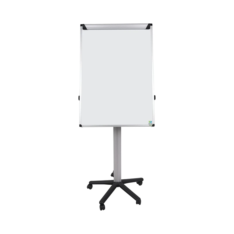 Bi-Office Earth Flipchart Mobile Non Magnetic Easel, 70 x 100 cm (Euro size), Dry Wipe Surface, Aluminium Frame, Black Details Structure