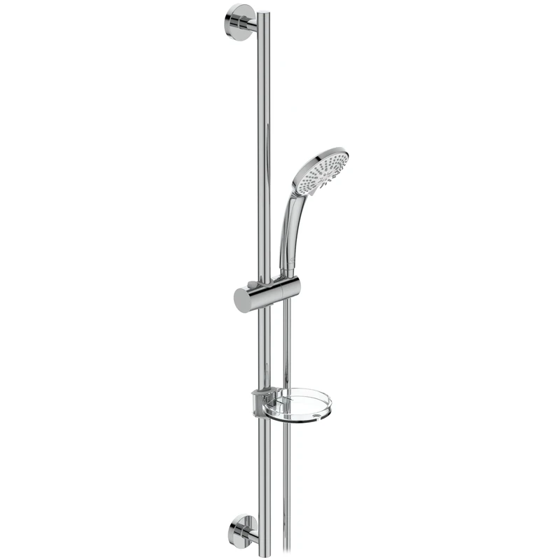 Ideal Standard Idealrain B9417AA Shower Set with 90 cm Bar / 100 mm Hand-Held Shower with 3 Functions / 175 cm Flexible Hose