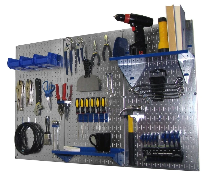 Wall Control Pegboard Standard Tool Storage Kit, Metallic/Blue