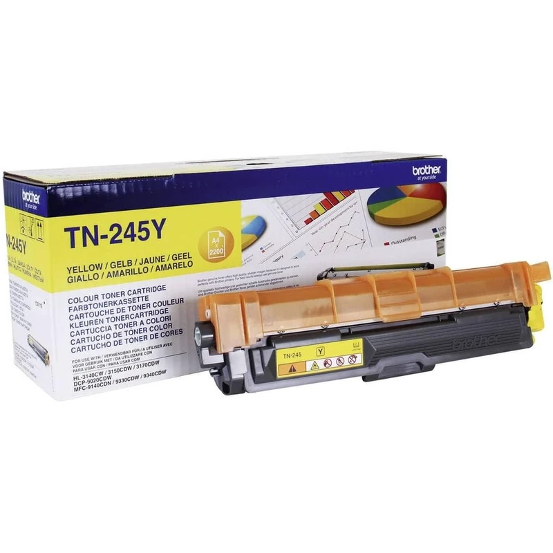 Brother TN-245Y Toner Cartridge, Yellow, Single Pack, High Yield, Includes 1 x Toner Cartridge, Brother Genuine Supplies
