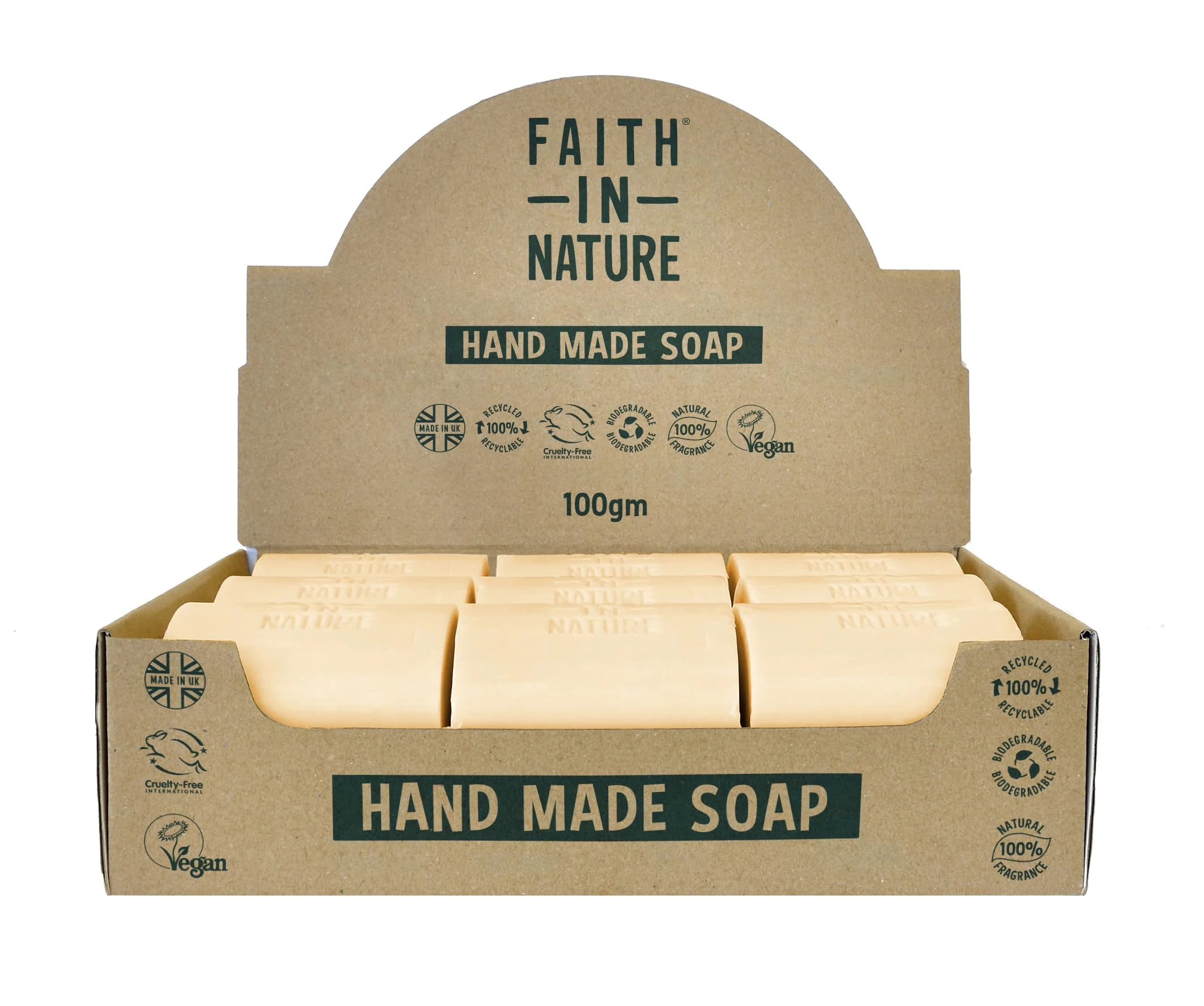 Faith In Nature Natural Orange Hand Soap Bar Box Set, Invigorating, Vegan & Cruelty Free, No SLS or Parabens, 18 x 100g