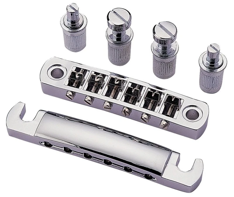 Partsland Electric Guitar Bridge Tailpiece Chrome-plated