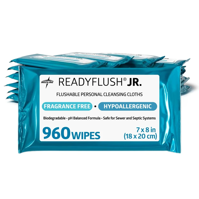 Medline ReadyFlush Jr. Flushable Wipes (Pack of 960)