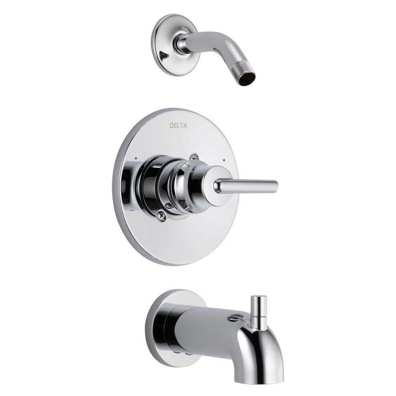 Delta T14459-LHD Trinsic 14 Series Tub/Shower Trim with Less Showerhead, Chrome