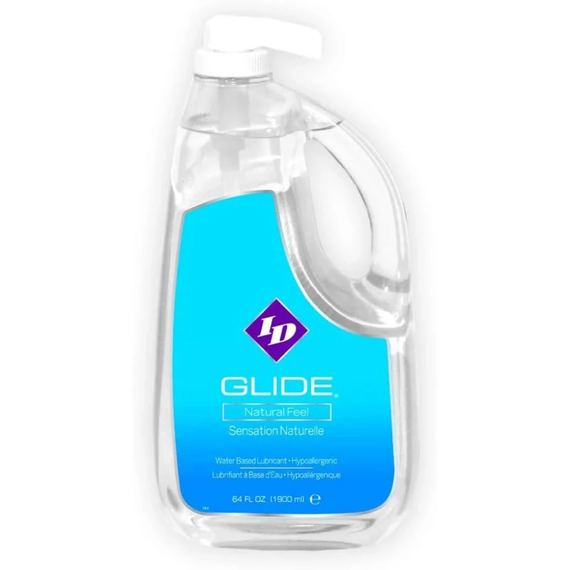 ID Glide Water Based Lubricant – 64 fl oz Pump Bottle – Smooth, Long-Lasting Water Based Lube – Clean, Toy-Safe Sex Lubricant – Easy Dispense Water Based Lubes for Intimate Use