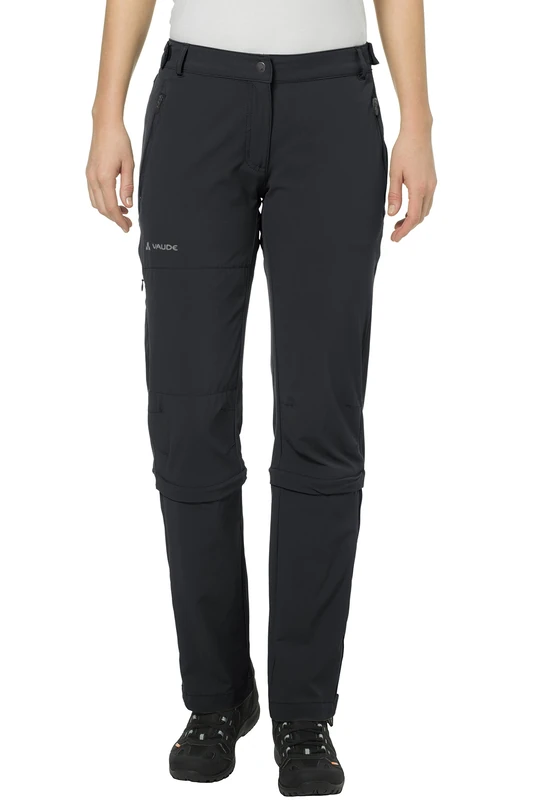 Vaude Women Wo Farley Stretch Capri T-Zip II Zip-off Pants for Hiking - Black/Black, 38