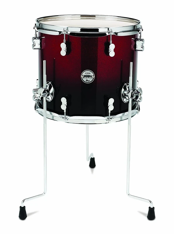 Pacific Drums Concept Maple Floor Tom, 18" x 16", Red to Black Fade Lacquer | Features a European Maple shell, innovative DW drum hardware, and more