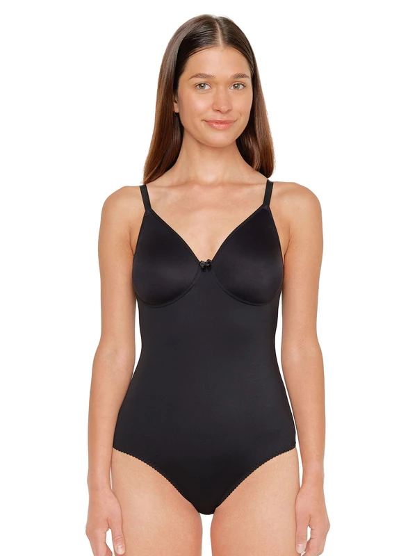 Susa Women's Body Ohne Bügel Bra, Opaque, Black, 80D