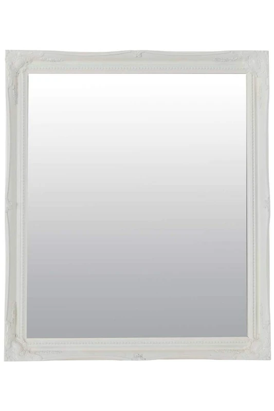28Inch X 24Inch 71cm X 61cm Large White Ornate Shabby Chic Big Wall Mirror New