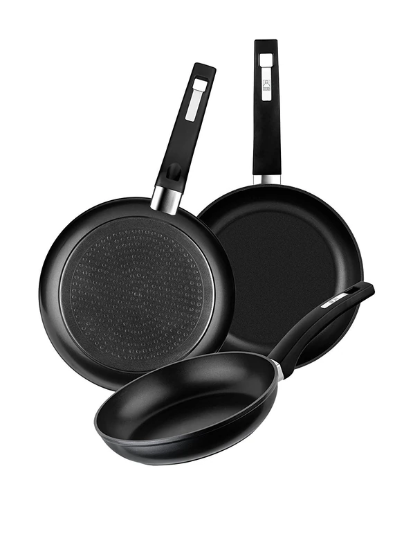 Braisogonadesign Frying Pans, Set of 3, 18 cm, 22 cm/26 cm) [Amazon Exclusive]