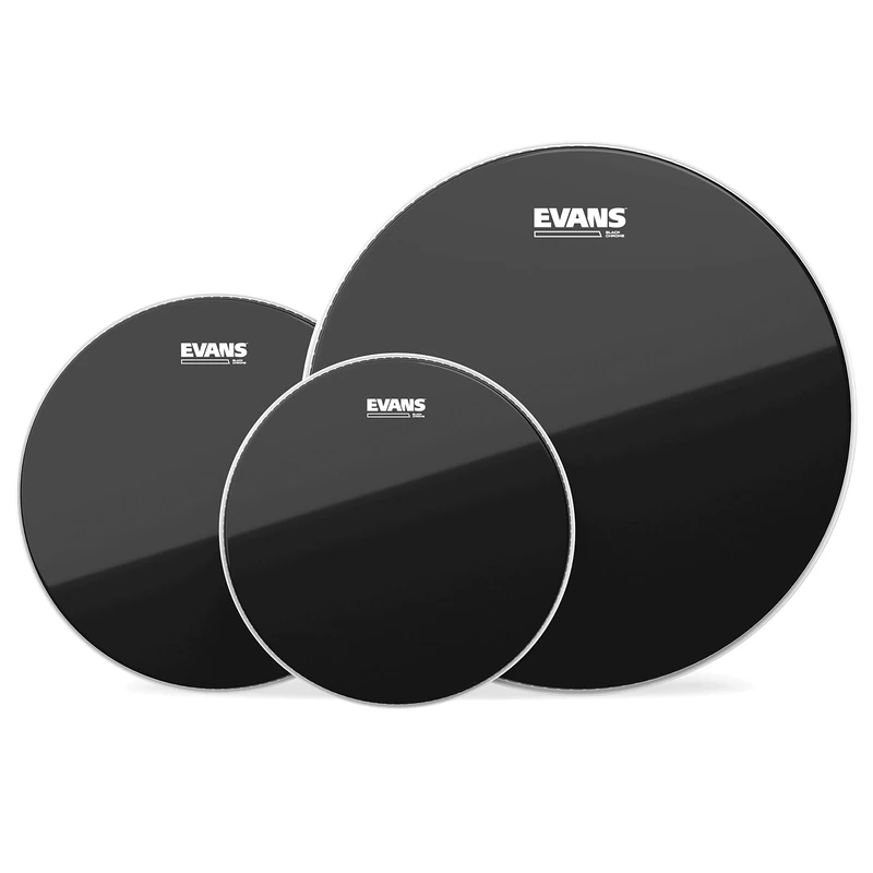 Evans Drum Heads - Black Chrome Tompack, Fusion (10, 12, 14 Inch)