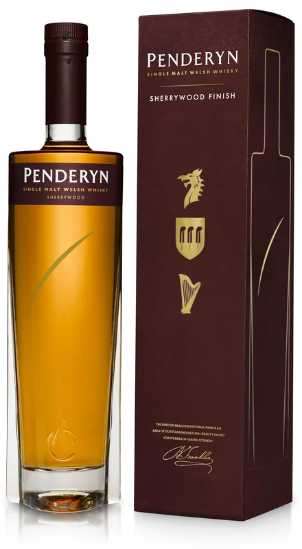 Penderyn Sherrywood Finish, Single Malt Welsh Whisky, Gold Range Edition - 46% ABV, 70 cl, Award Winning, Complete with Premium Gift Box, Crafted in Wales