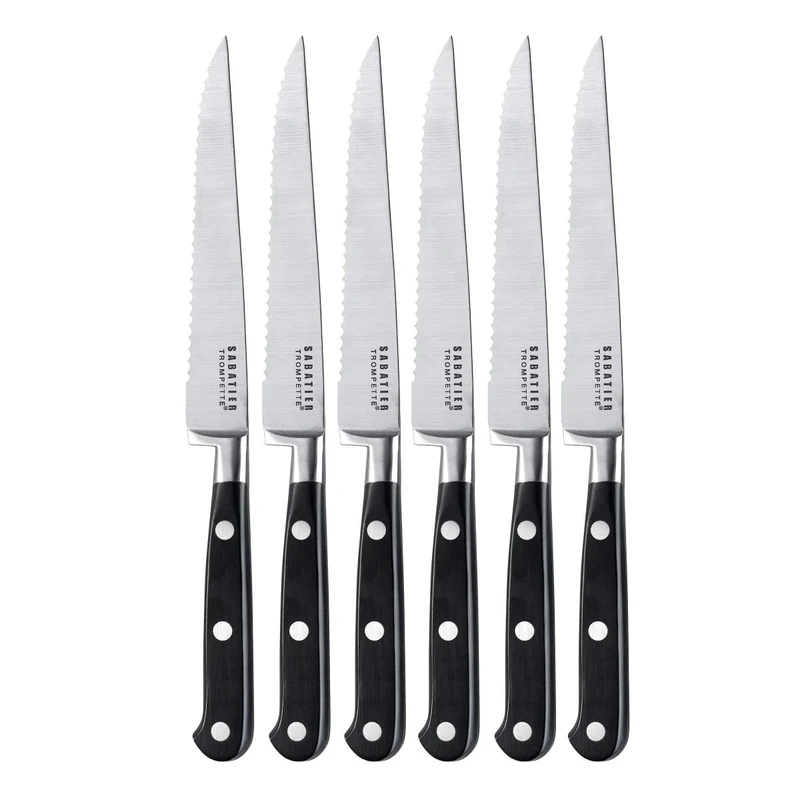 Richardson Sheffield R08000RC22BR1 Sabatier Trompette Steak Knives, Set of 6, Silver