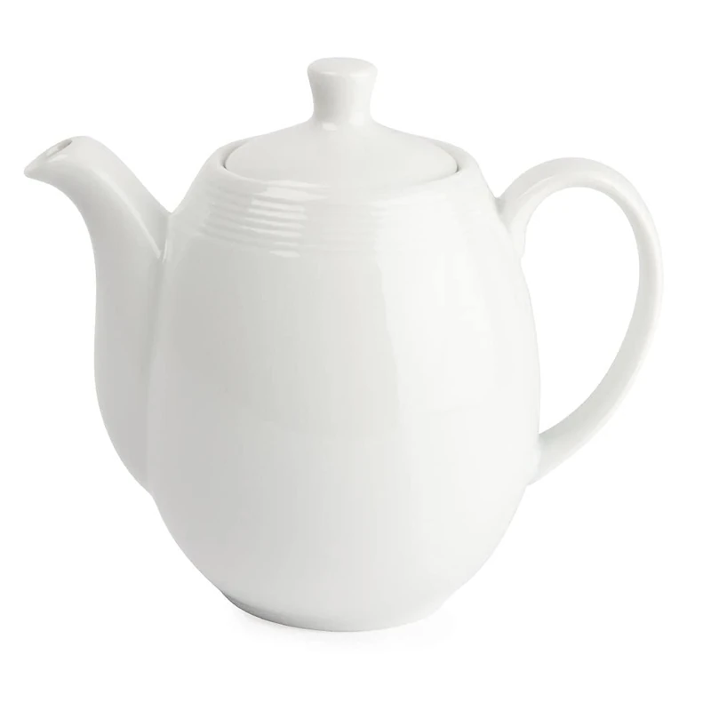 Olympia Linear Coffee Or Teapots 1Ltr 36Oz Porcelain White Espresso Jugs 4pc