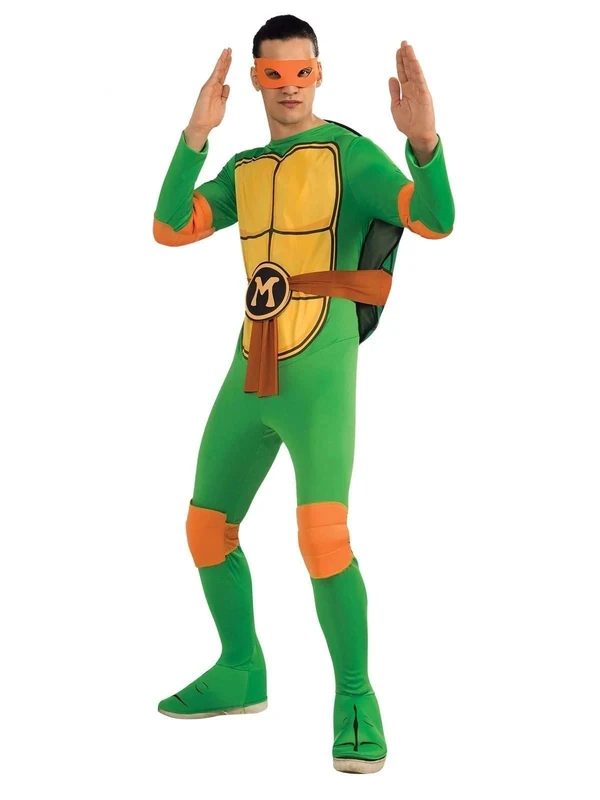 Nickelodeon Ninja Turtles Adult Michelangelo Costume and Accessories, Green, Default