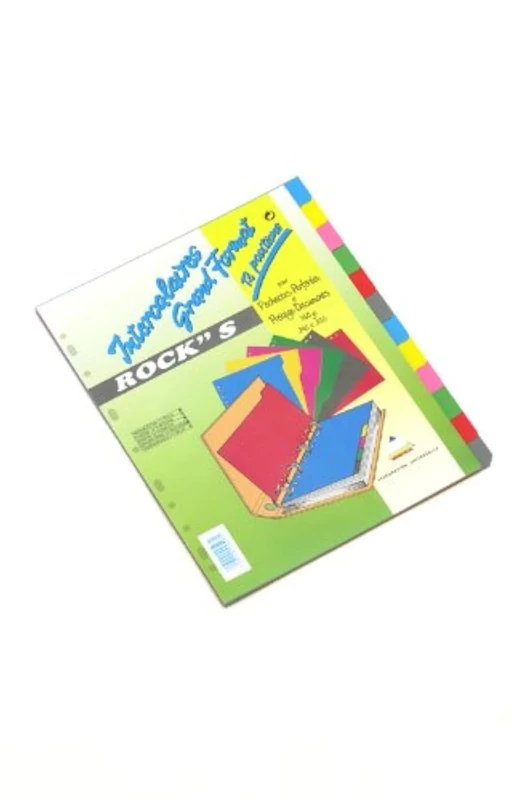 Rainex Rock's Dividers - 360 g-24.5 x 30.5 cm A4 12 Positions - 6 Colours (Pack of 20) - Image 1