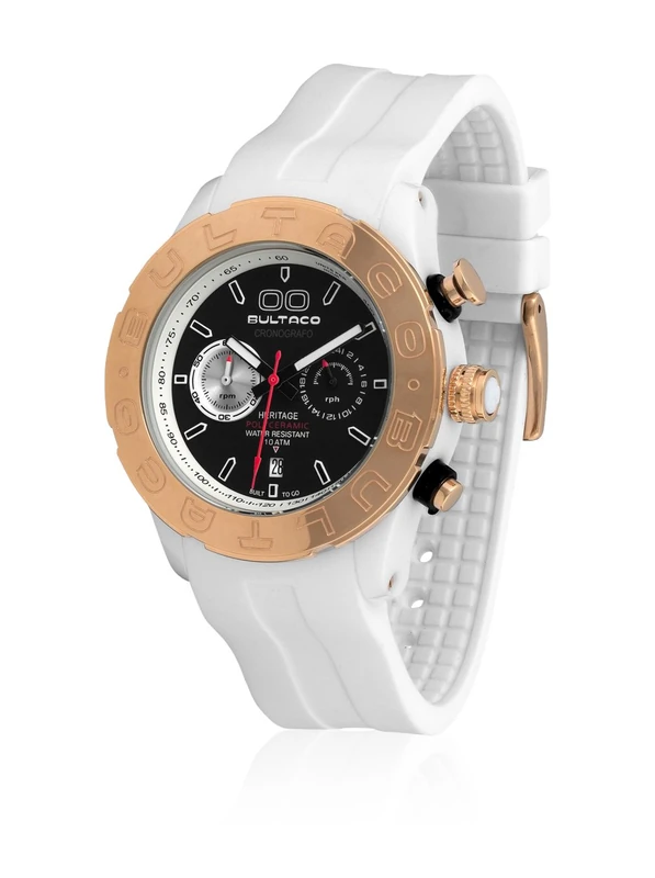 Bultaco Quartz Watch Chronograph Display and Rubber Strap H1PW43CCB1 - Image 1