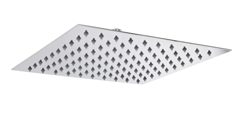 Hudson Reed HEAD58 ǀ Modern Bathroom Slim Stainless Steel Square Fixed Shower Head, 55mm x 300mm, Chrome