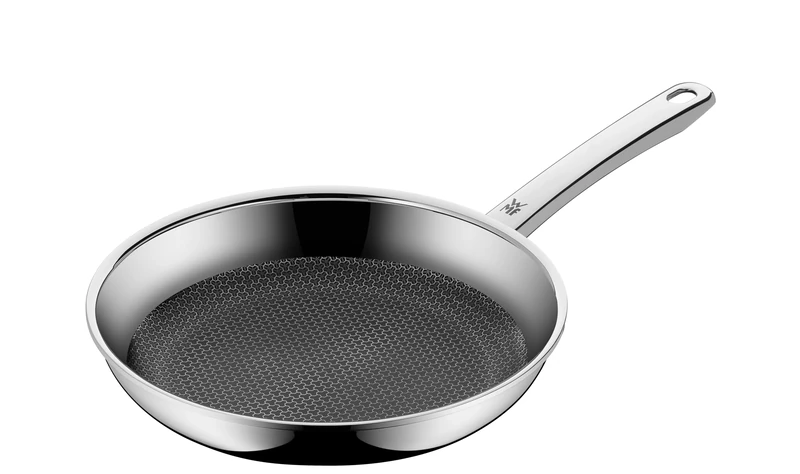 WMF 1756246411 frying pan coated Ø 24cm|black Profi Resist stainless steel handle multilayer material with honeycomb structure suitable for induction hand wash, Silver