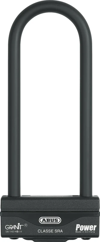 ABUS U-lock Granit Power 58/140HBIII - strong motorbike lock with double locking - security level 18 - 230 mm shackle height