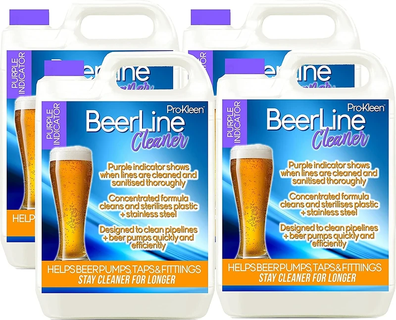 4 x 5 Litres Pro-Kleen Heavy Duty Purple Beer Line Cleaner