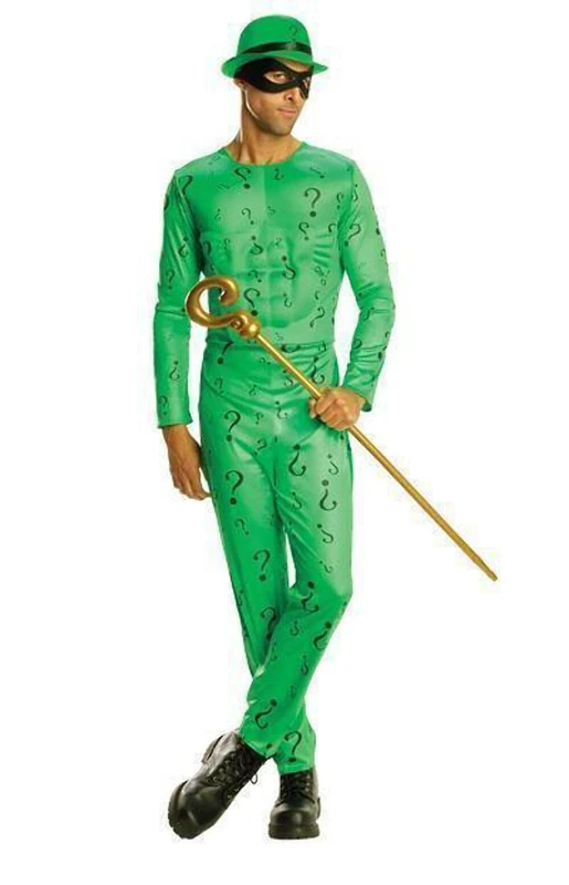 Rubies Batman The Riddler adult costume with jumpsuit, eye mask and hat