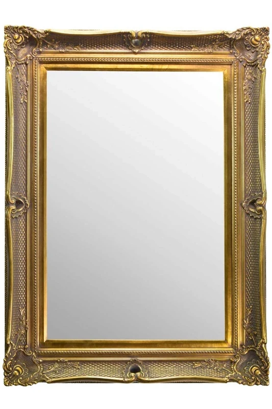 4Ft X 3Ft 119 X 88cm Large Gold Antique Style Wall Mirror New Wood