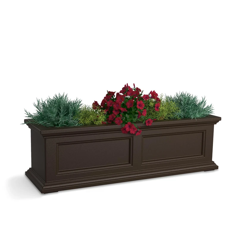 Mayne 5822-ES Polyethylene Window Box, Espresso, 36x11 - Image 1