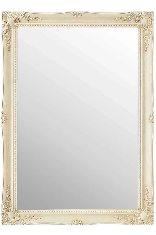 Mirror 3Ft6 X 2Ft6 106cm X 76cm Large Ivory Shabby Chic Ornate Big Wall Bargain, Wood, 107x76