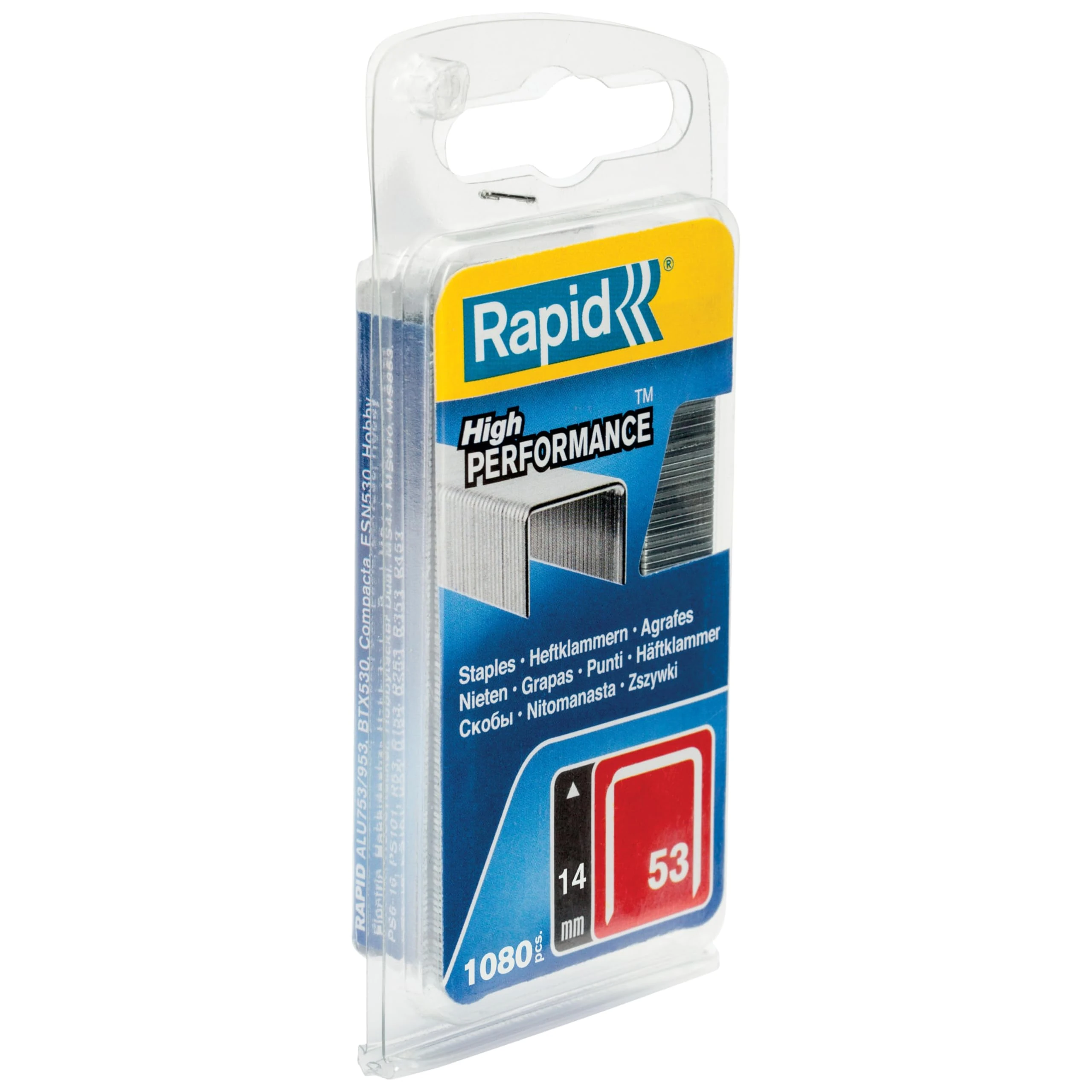 Rapid High Performance Staples, No.53, Leg Length 12 mm, 40109505 - 1080 Pieces