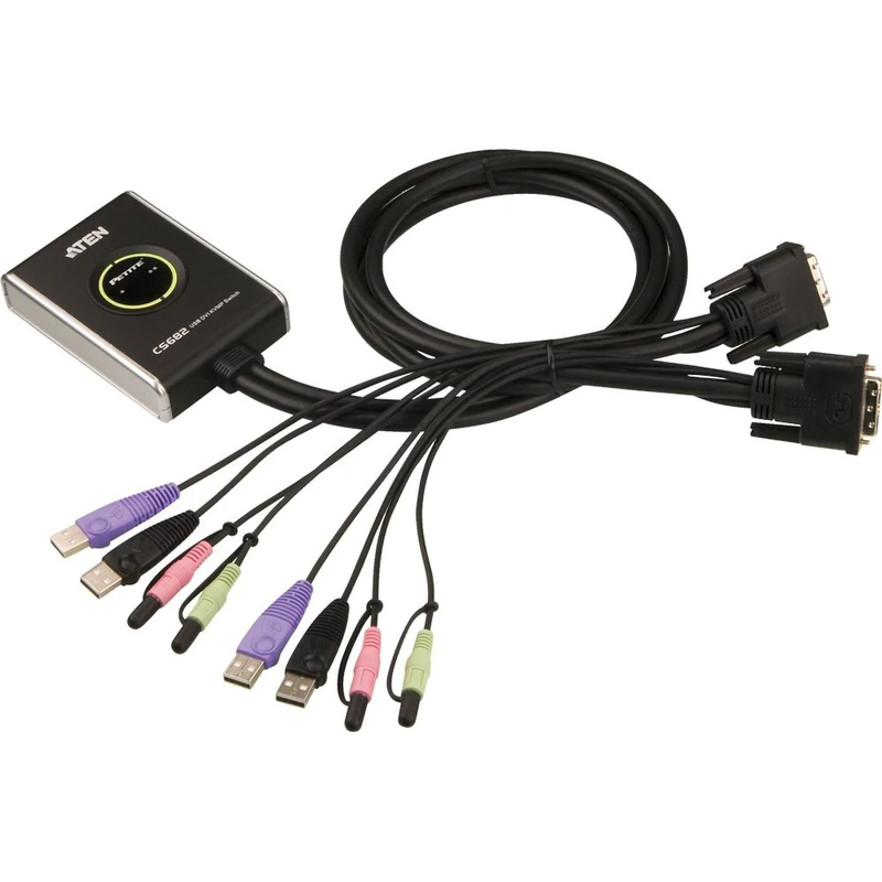 ATEN CS682-AT 2 Port KVM Switch DVI USB 1920 x 1200 Pixels