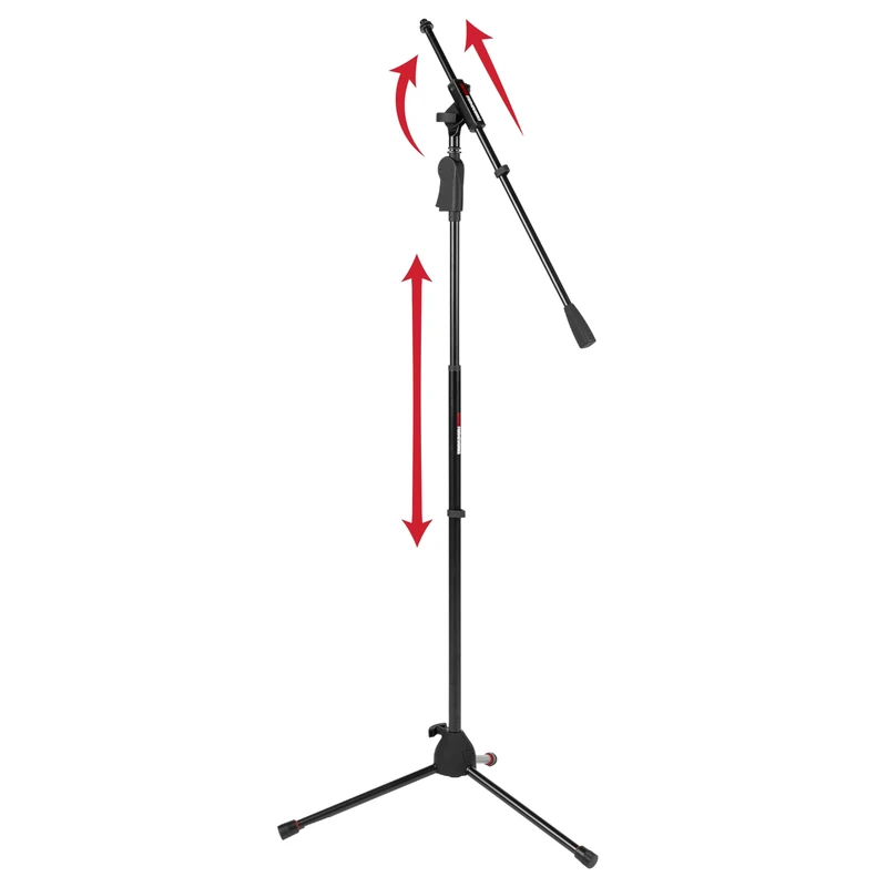 Gator Frameworks Deluxe Tripod Microphone Stand with Clutch Height Adjustment and Single Section Boom Arm (GFW-MIC-2110)
