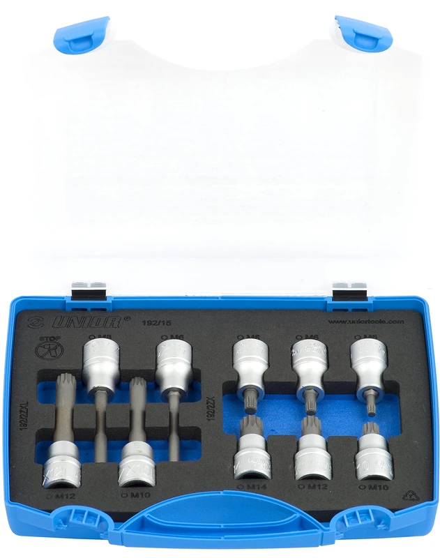 Unior Screwdriver Bit for Spline ZX Screws Set in Plastic Cassette, 1/2 Inch, 1 Piece, 192/15 - Image 1