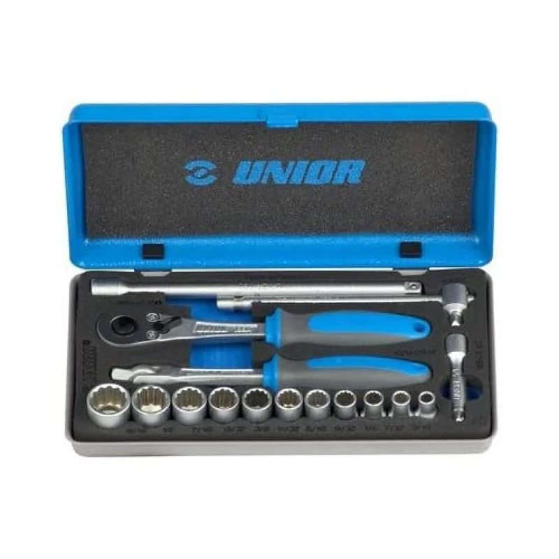 Unior 188BI12P16INCH Socket Spanner Set 1/4 Inch, Metal Case, 3/16" – 9/16"