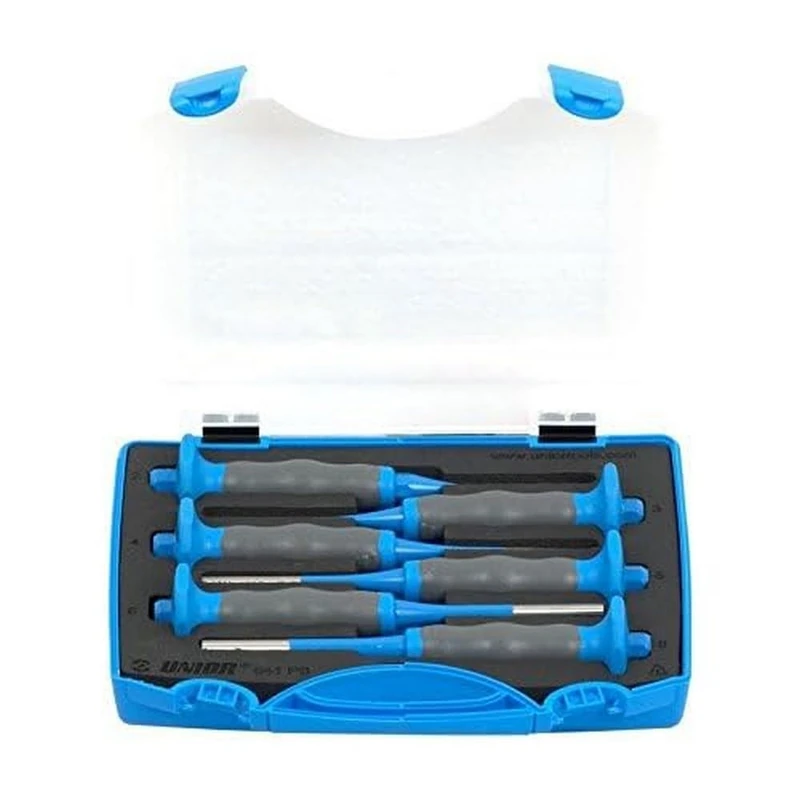 Unior 641/6HSPB Pin Punch with Hand Guard, Set of 2, 8/6 Inch