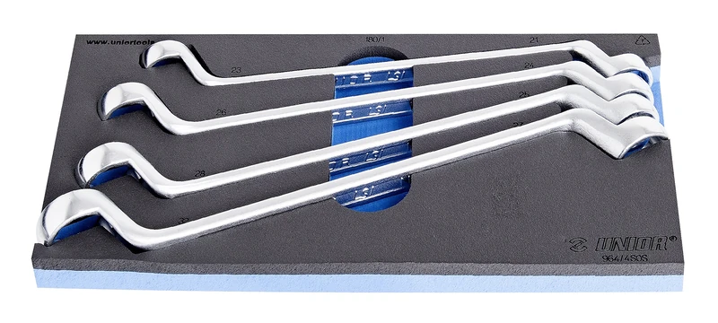 Unior 964/4SOS 621056 SOS Modular Double Ring Spanner Set 21-32/4 Black