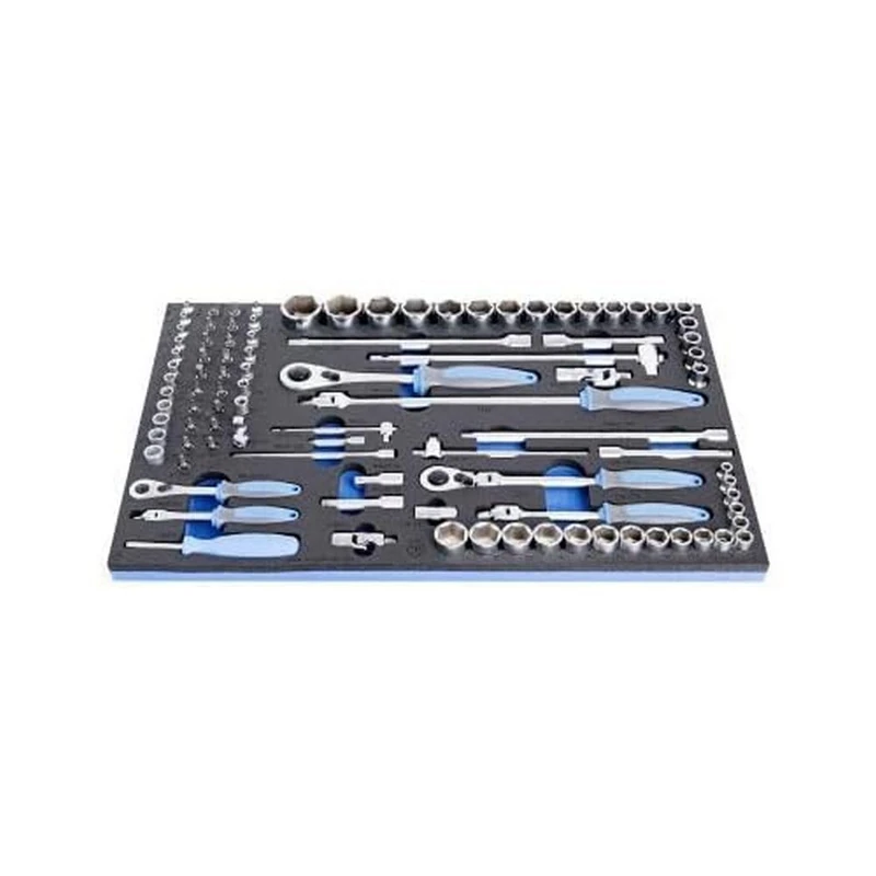 Unior 621389 621389-Juego 964/30SOS Series 964/30SOS 96 Laves of Vaso y Accessorios 1/4 Inch, 3/8 Inch and 1/2 Inch Band, Blue