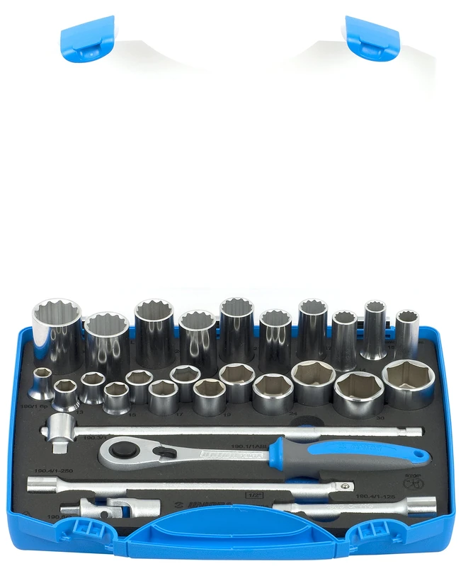 Unior 190BI6P28 Socket Set 1/2 Inch in Plastic Case