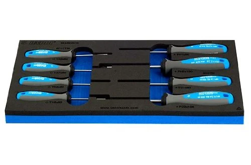 Unior 621561 621561-Juego Set of 8 Desornilladores TX, Phillips y Pozidrive TBI in SOS Band 964/9DSOS, Blue