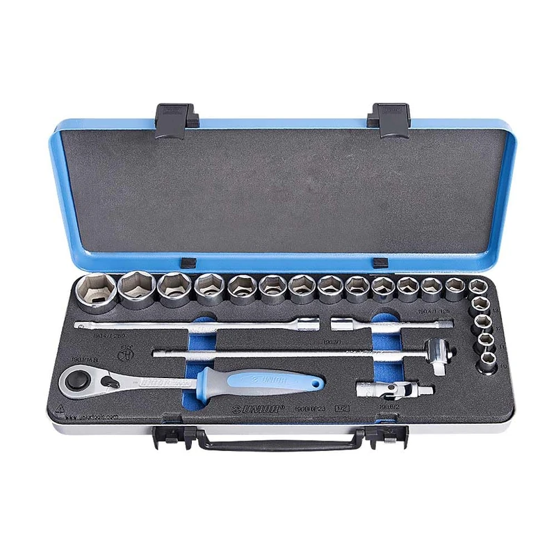 Unior Steckschlüssel-Sortiment in Metallkassette, 1/2 Zoll, 1 Stück, 1