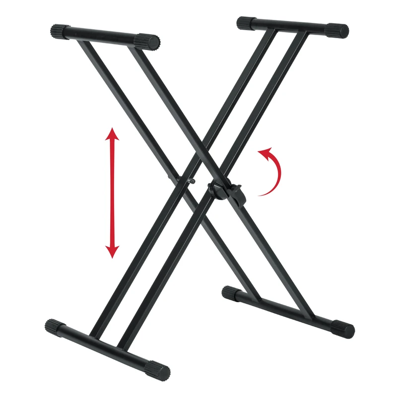 Gator Frameworks Double Brace X-Style Keyboard Stand with Adjustable Height and Leveling Feet (GFW-KEY-2000X)