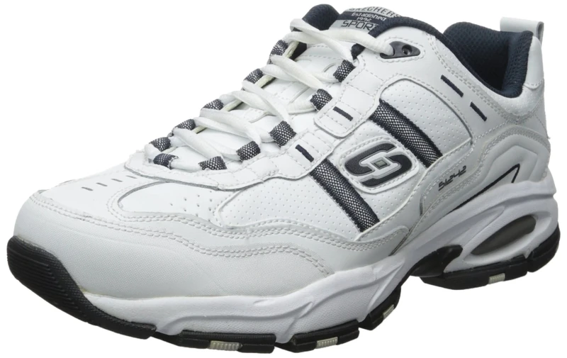 Skechers Men's Vigor 2.0 Serpentine, White/Navy, 9 D (M)