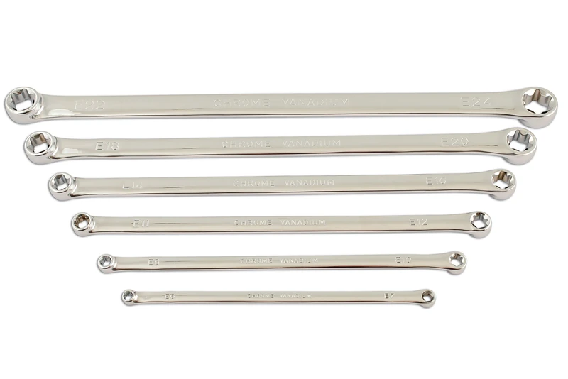 Laser 5580 Extra Long Star Ring Spanner Set 6pc