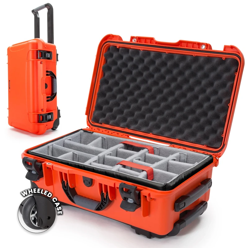 Nanuk 935 Waterproof Carry-On Hard Case with Wheels and Padded Divider - Orange