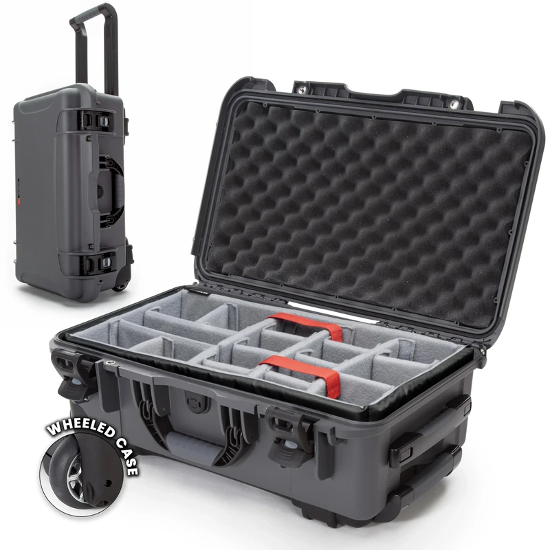 Nanuk 935 Waterproof Carry-On Hard Case with Wheels and Padded Divider - Graphite