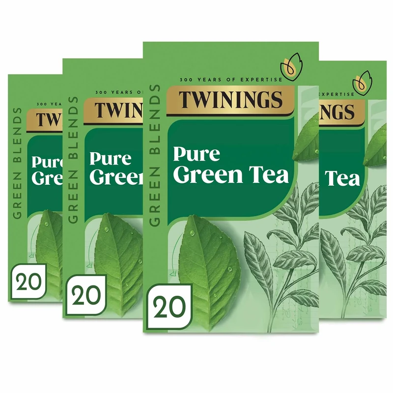 Twinings Pure Green Tea 80 Tea Bags (Pack of 4 x 20 Tea Bags)