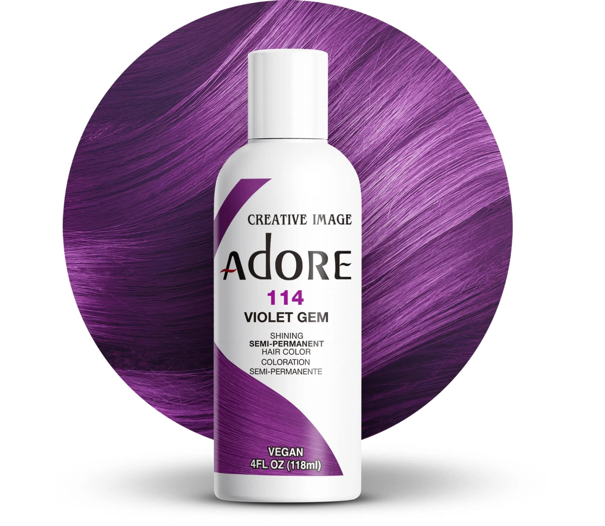 Adore Shining Semi Permanent Hair Colour, 114 Violet Gem