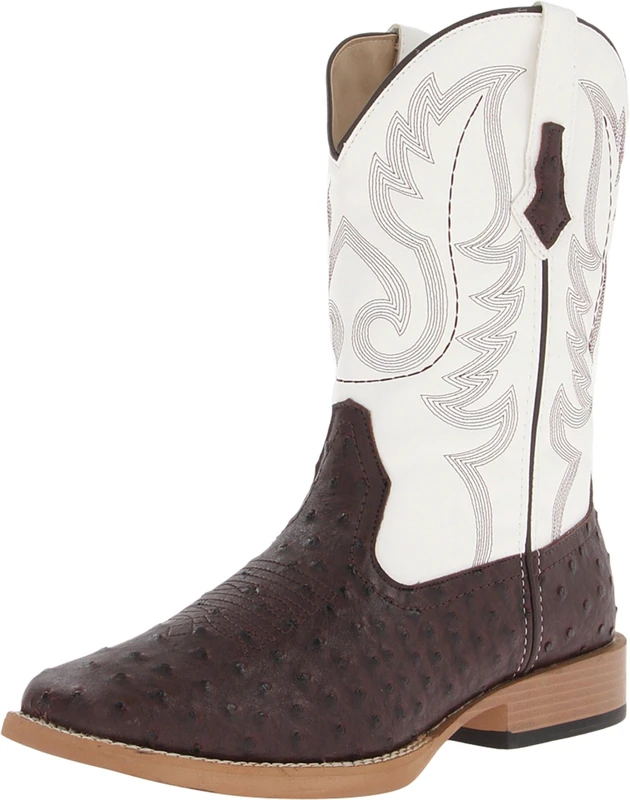 ROPER Men's Bumps Ostrich Square Toe Cowboy Boots Western, Brown, White, 10 UK - Image 1