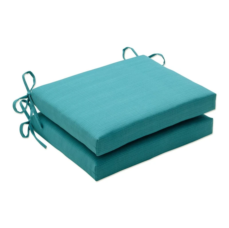 Pillow Perfect Square Corner Seat Cushions, Synthetic, Blue, 2 Count (Pack of 1)
